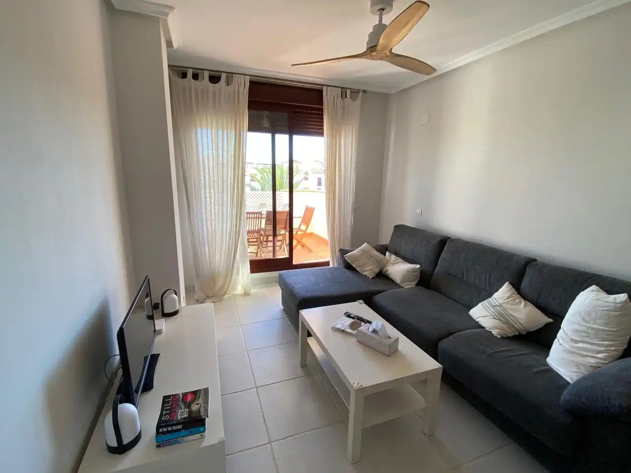 Living room of Flat for rent in Vera  with Air Conditioner, Terrace and Furnished