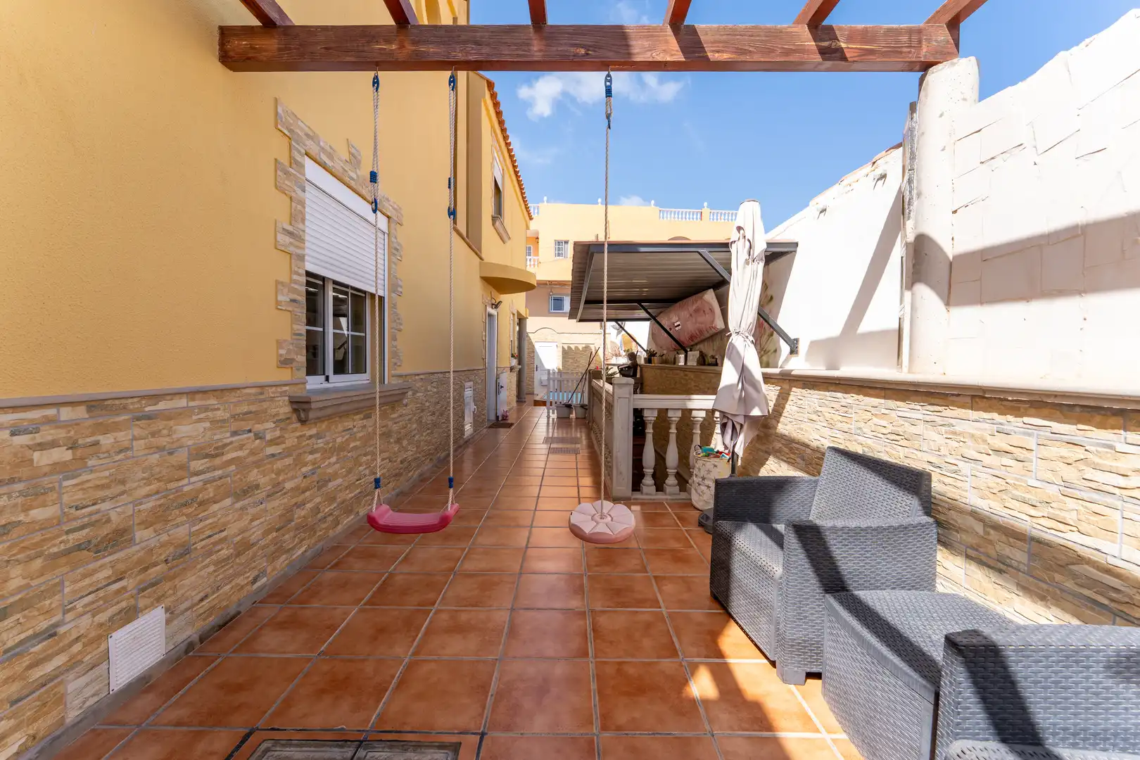Terrassa de Casa adosada en venda en San Bartolomé de Tirajana amb Aire condicionat, Calefacció i Terrassa