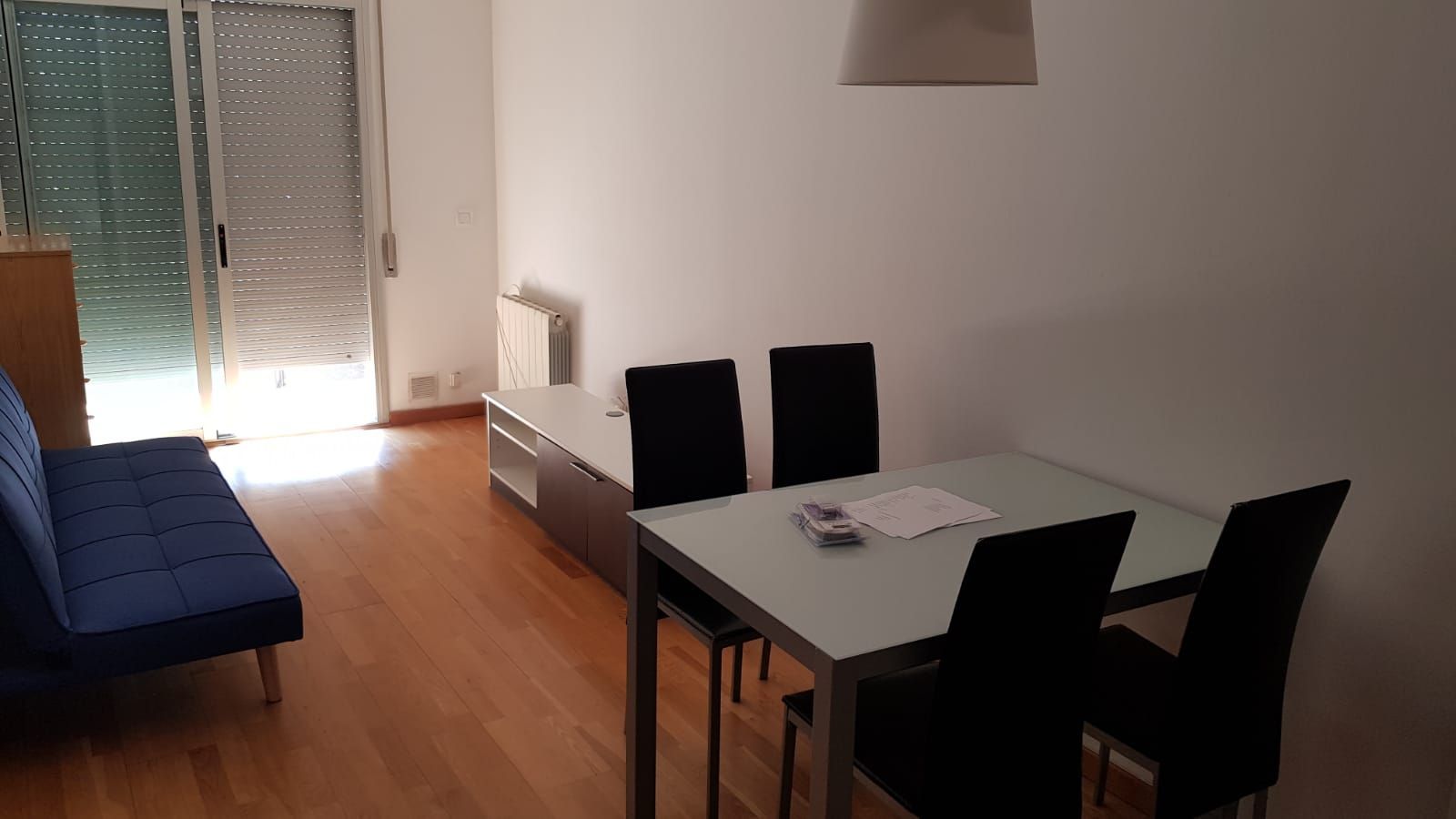 Dining room of Flat to rent in Girona Capital  with Heating, Parquet flooring and Furnished