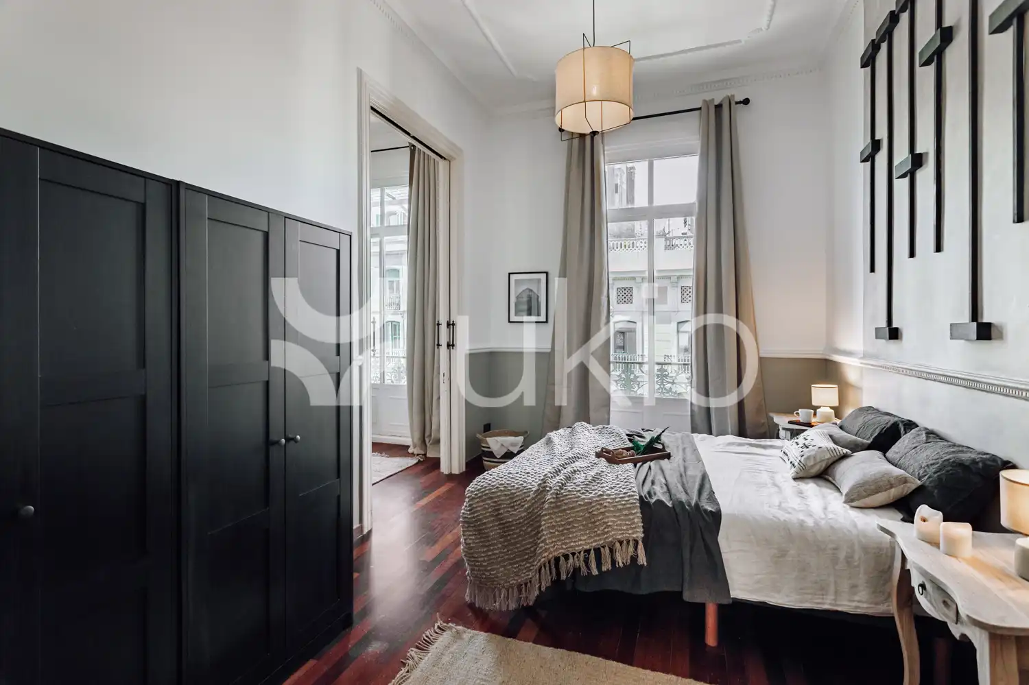 Schlafzimmer von Wohnungen zur Miete in Barcelona mit Klimaanlage, Heizung und Möbliert