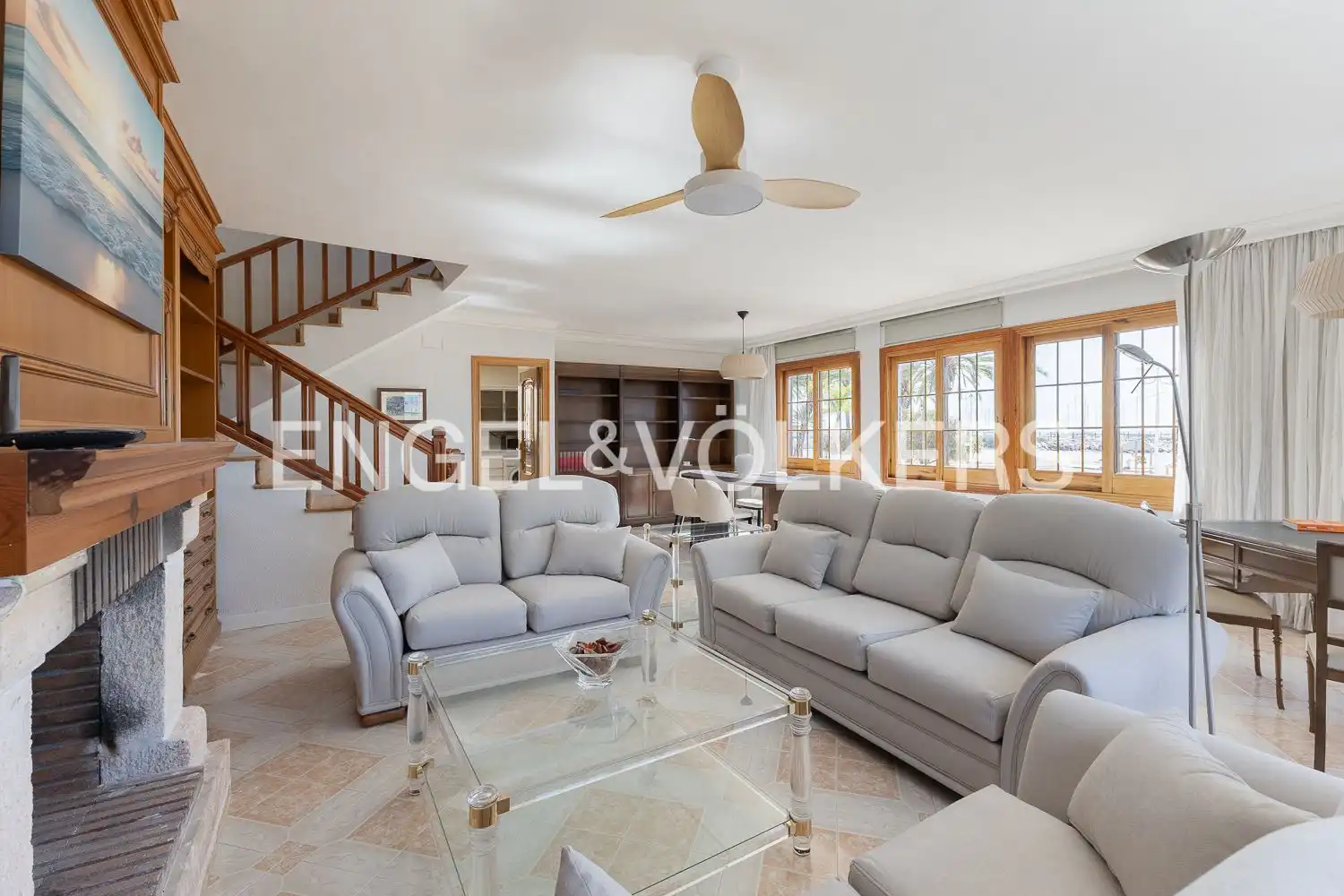 Sala de estar de Casa o chalet de alquiler en La Pobla de Farnals con Aire acondicionado, Calefacción y Jardín privado
