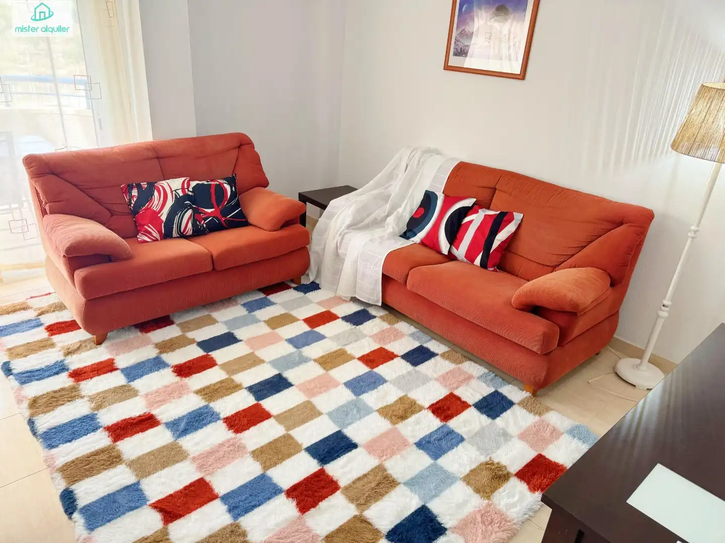 Sala de estar de Apartamento de alquiler en El Campello con Aire acondicionado, Jardín privado y Terraza