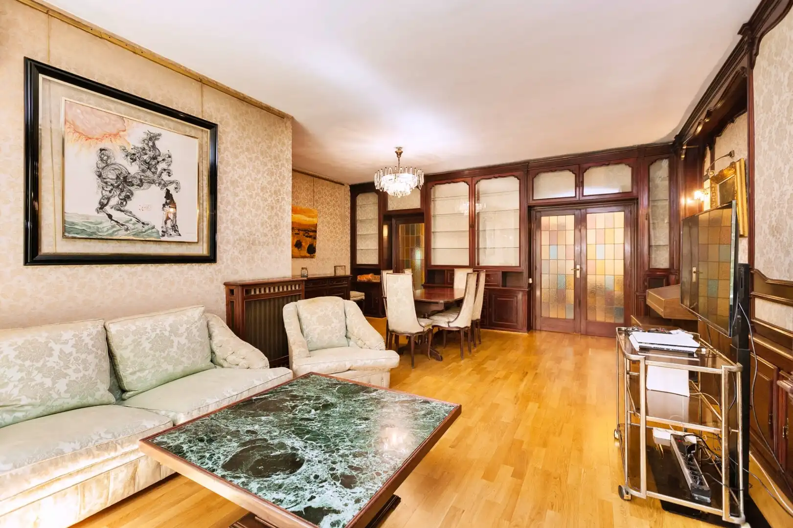Living room of Flat for sale in Barcelona  with Terrace, Storage room and Furnished