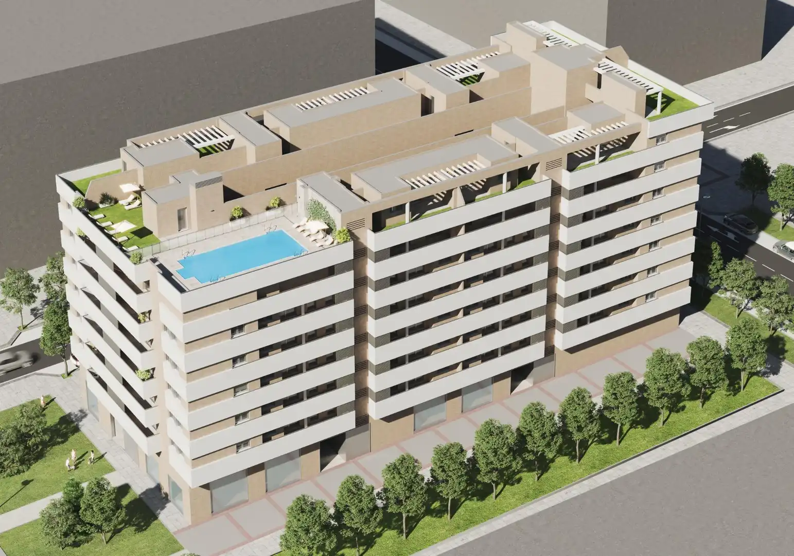 Außenansicht von Wohnung zum Verkauf in Zaragoza mit Heizung, Privatgarten und Abstellraum