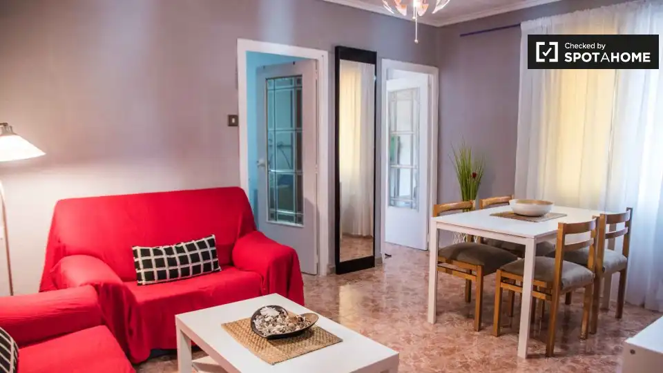 Living room of Flat for rent in Valencia  with Air Conditioner, Heating and Furnished