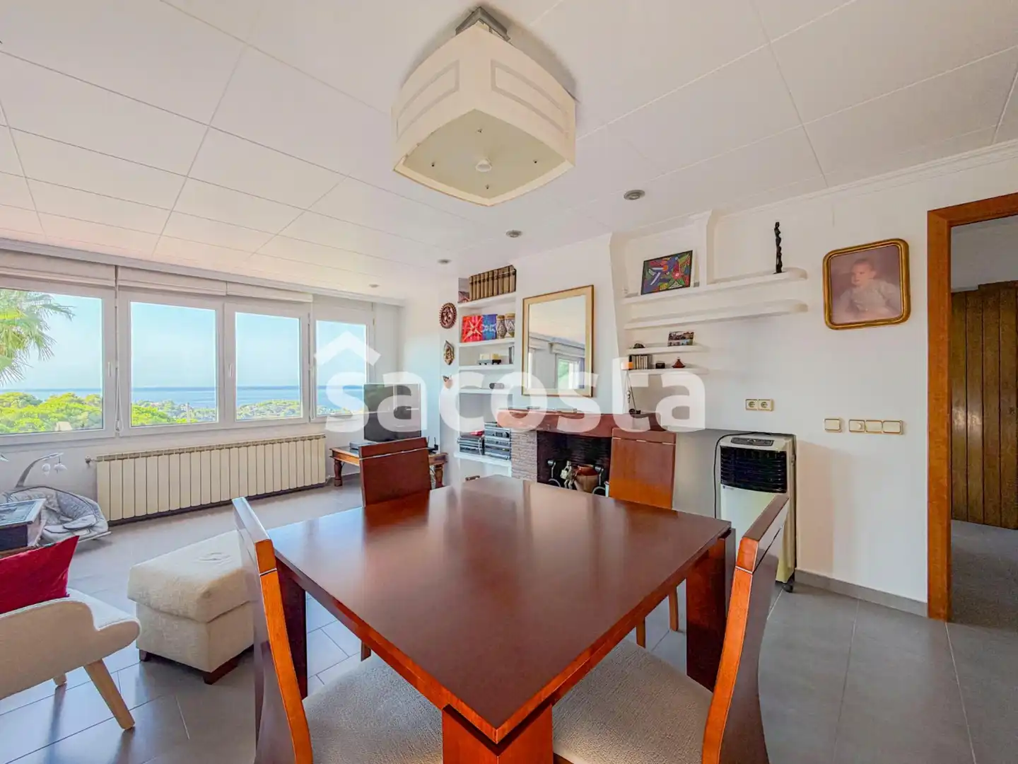 Wohnzimmer von Haus oder Chalet zum Verkauf in Lloret de Mar mit Klimaanlage, Heizung und Terrasse