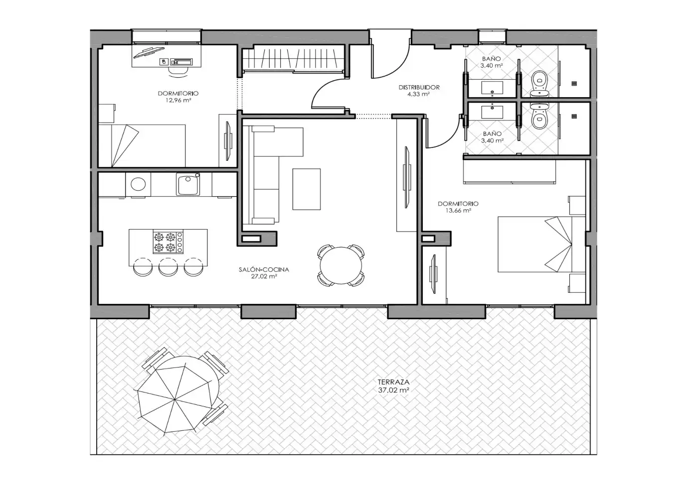 Ático en venta en Paseo de Colón, 40, Albolote