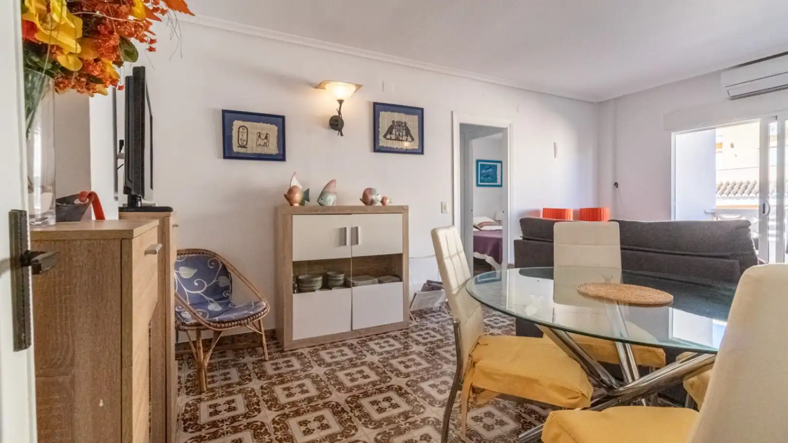 Esszimmer von Wohnungen zum Verkauf in Dénia mit Klimaanlage, Heizung und Privatgarten