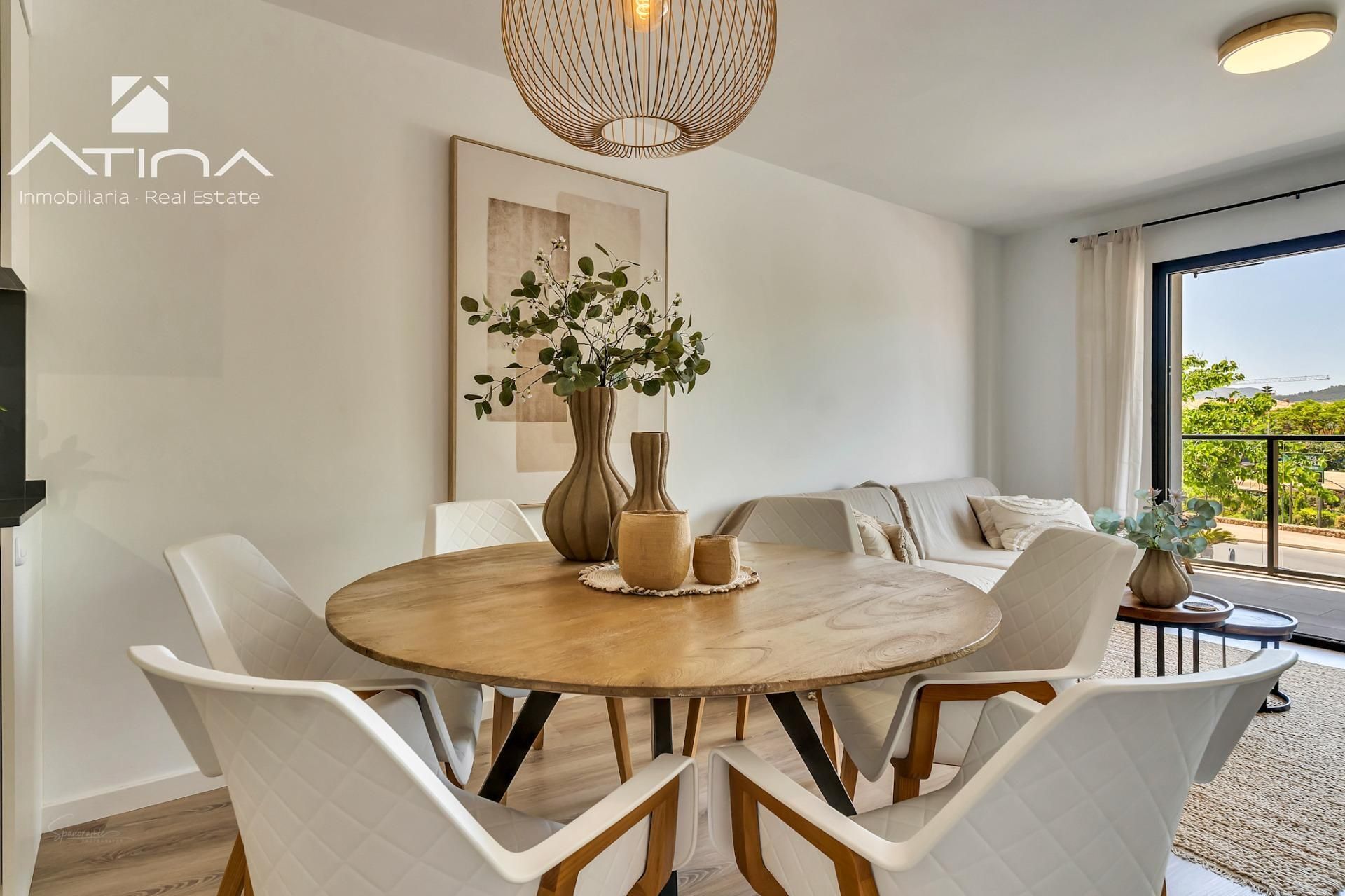 Esszimmer von Wohnungen zum Verkauf in Jávea / Xàbia mit Klimaanlage, Privatgarten und Terrasse