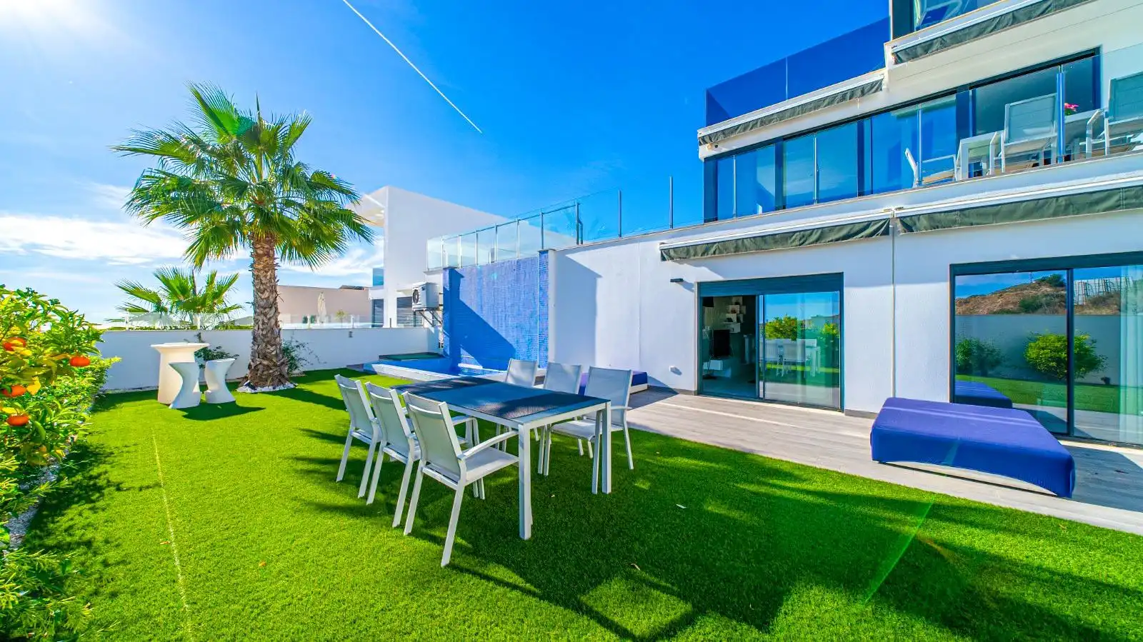 Terraza de Casa adosada en venta en Finestrat con Aire acondicionado, Jardín privado y Piscina