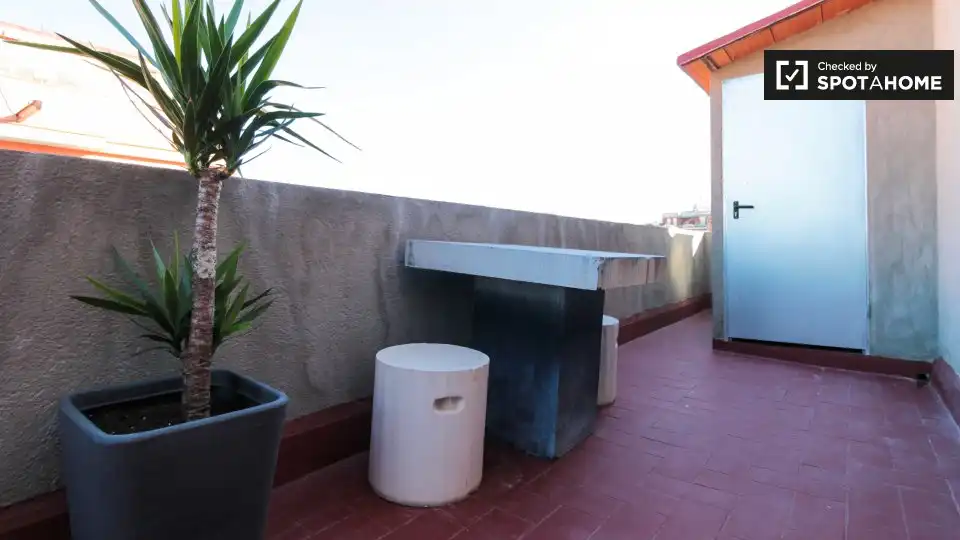Terraza de Piso de alquiler en Barcelona con Aire acondicionado, Calefacción y Amueblado