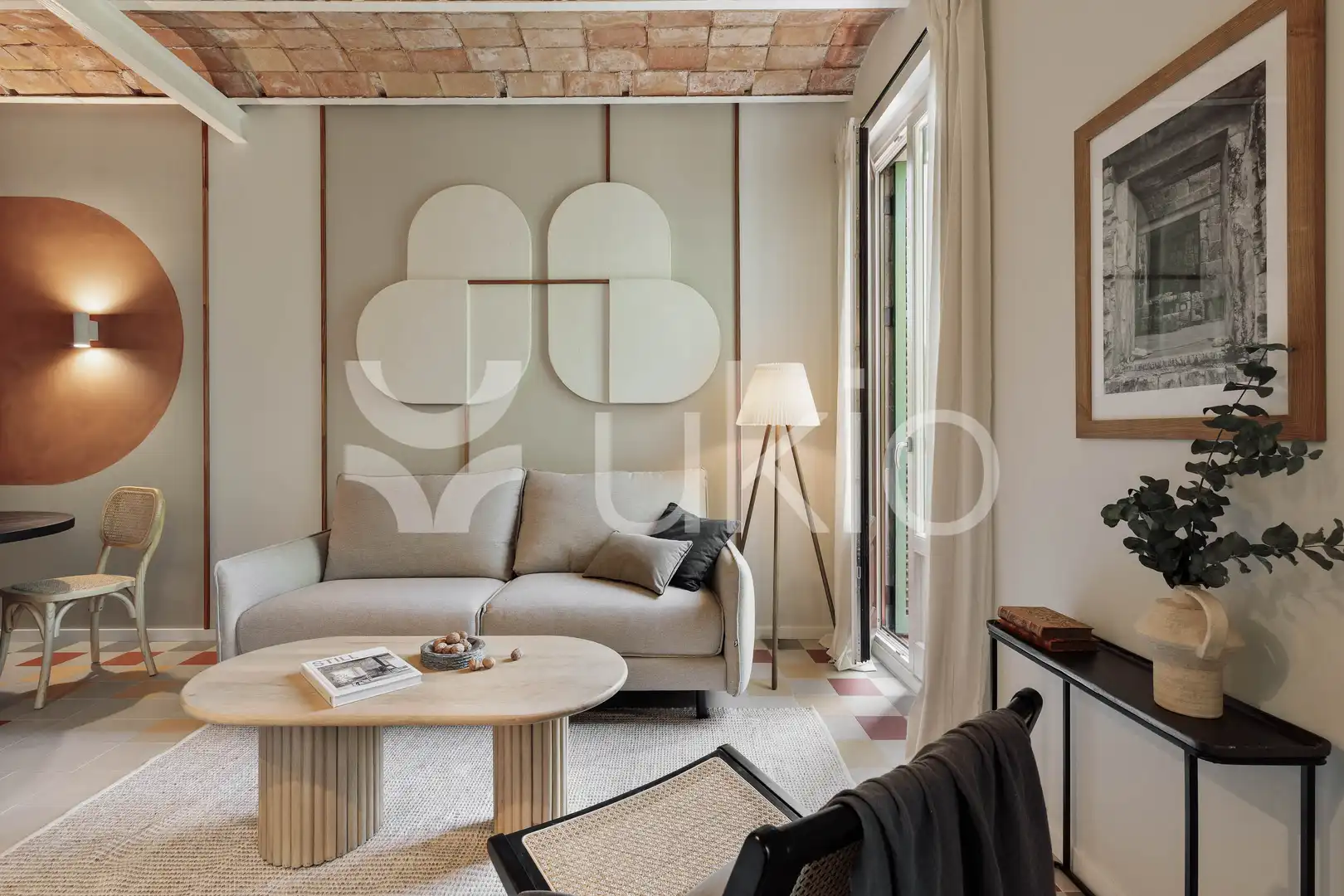 Sala de estar de Apartamento de alquiler en Barcelona con Aire acondicionado, Calefacción y Amueblado