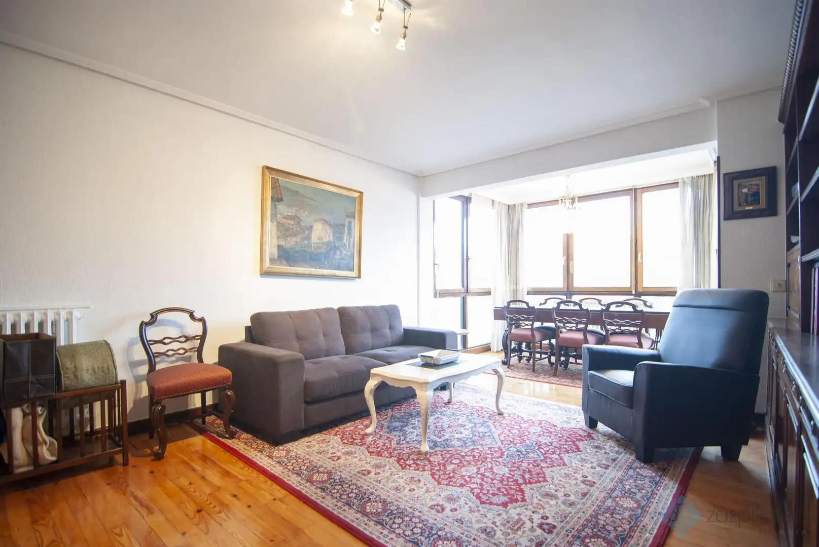 Sala de estar de Piso en venta en Bilbao  con Calefacción, Parquet y Amueblado