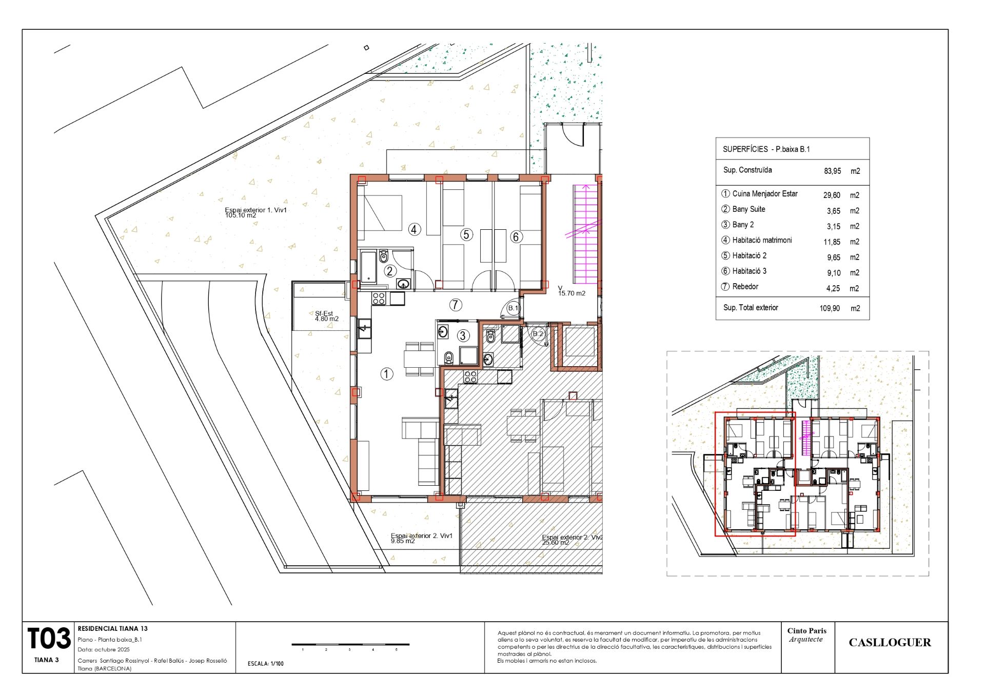 Flat to rent in Tiana  with Air Conditioner, Heating and Private garden