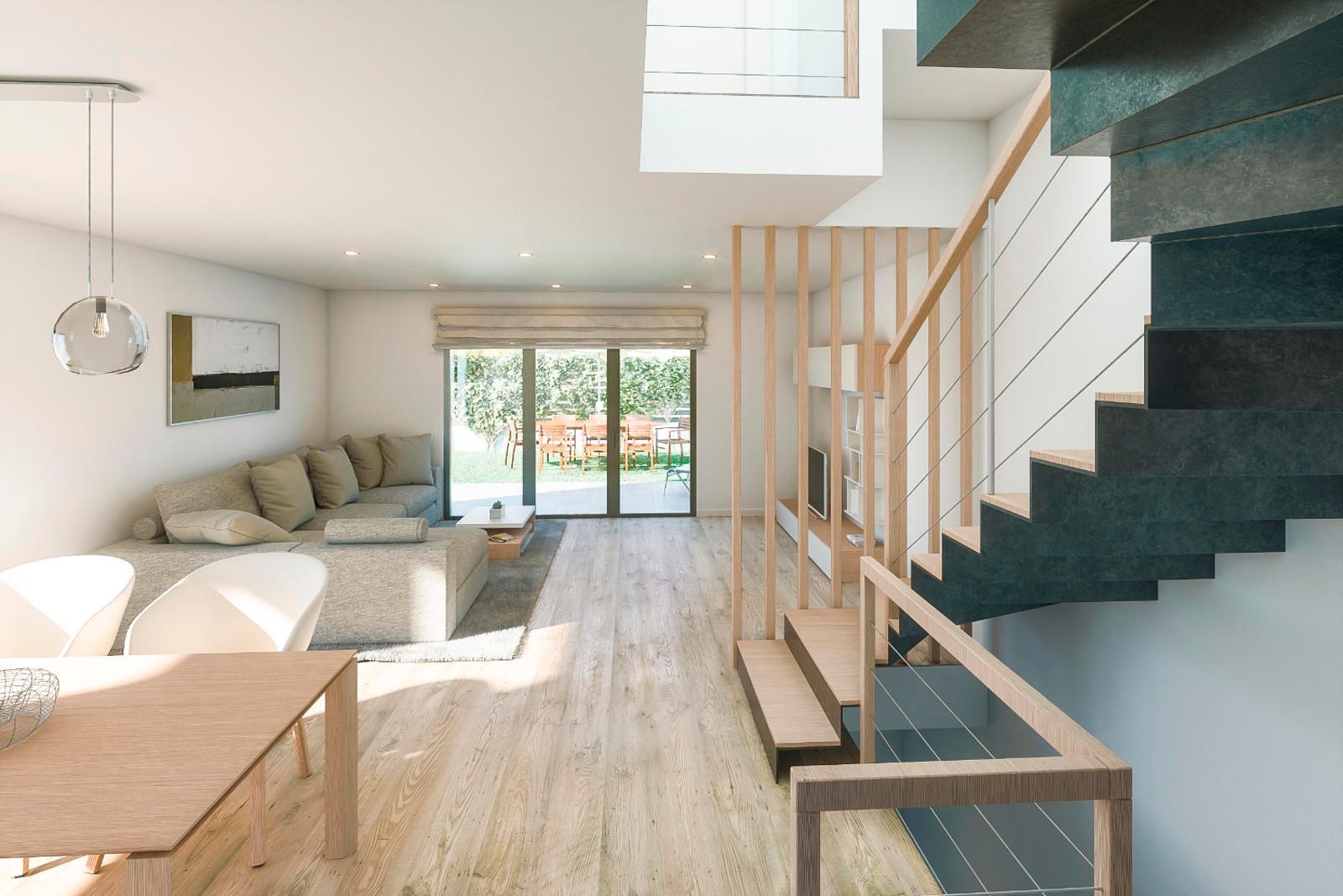 Living room of Single-family semi-detached for sale in Santa Coloma de Farners  with Heating, Private garden and Terrace