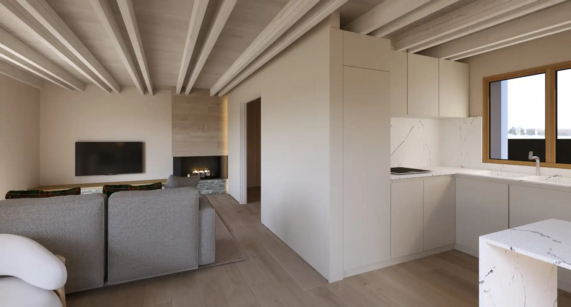 Wohnzimmer von Dachboden zum Verkauf in Vielha e Mijaran mit Klimaanlage, Heizung und Parkett
