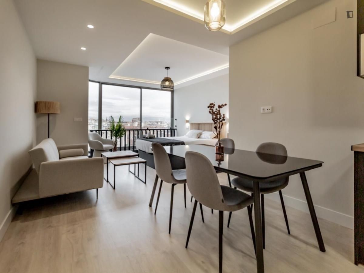 Living room of Study to rent in  Madrid Capital  with Furnished, Oven and Microwave