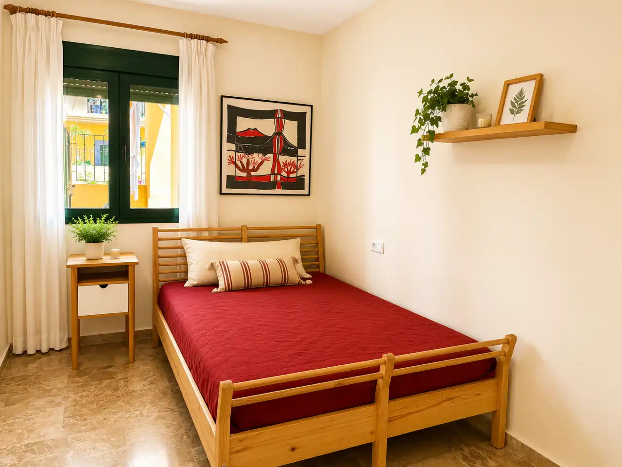 Schlafzimmer von Wohnung zur Miete in Marbella mit Klimaanlage, Heizung und Terrasse