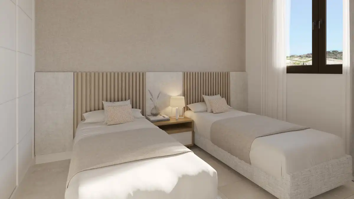 Dormitori de Apartament en venda en Estepona amb Aire condicionat, Jardí privat i Terrassa