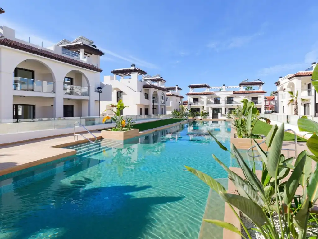 Swimming pool of Apartments for sale in Rojales  with Air Conditioner, Private garden and Community pool