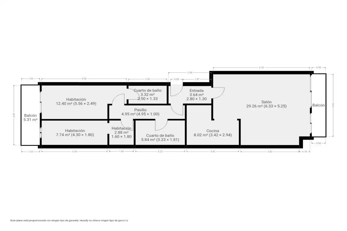 Flat for rent in Barcelona  with Air Conditioner, Heating and Parquet flooring