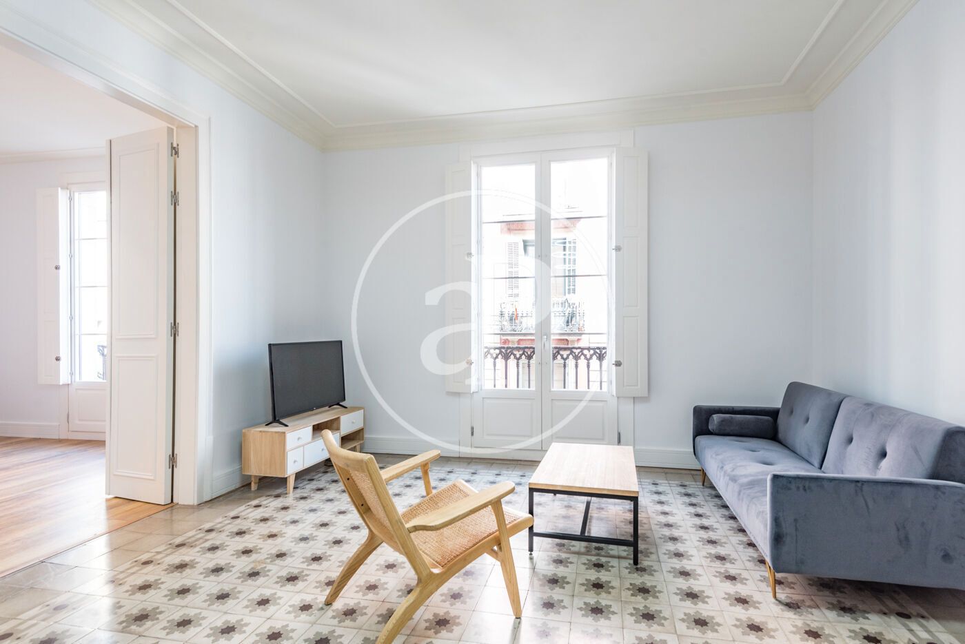 Living room of Flat to rent in  Barcelona Capital  with Air Conditioner, Heating and Furnished