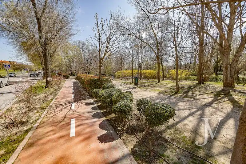 Vista exterior de Casa adosada en venda en Madrid amb Calefacció, Jardí privat i Terrassa