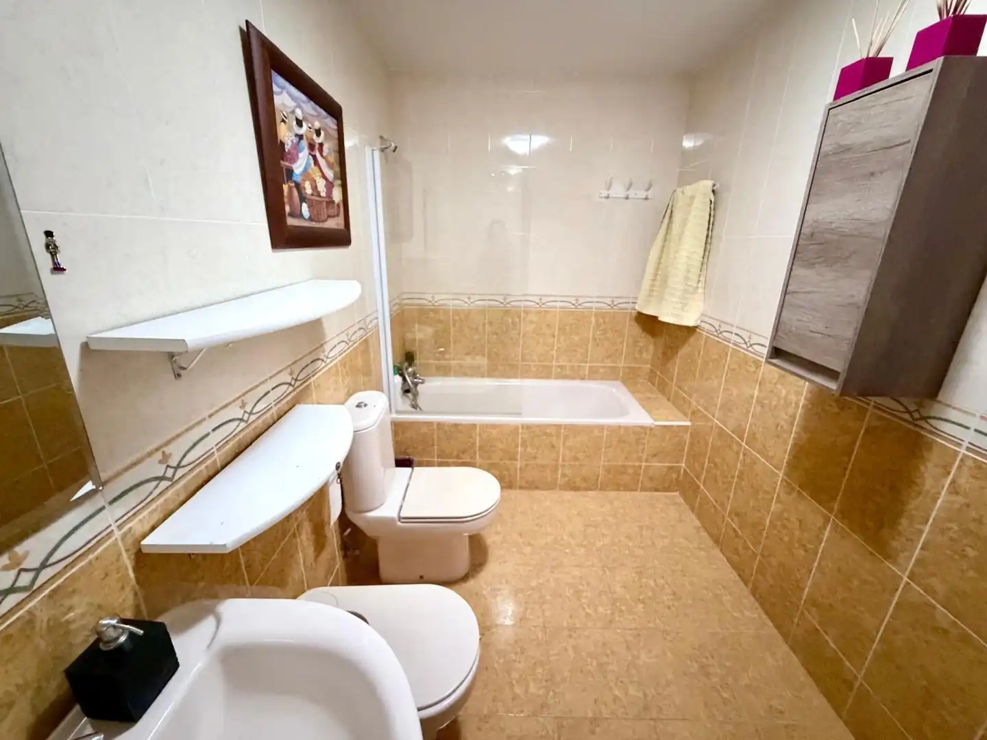 Bathroom of Study for rent in Roquetas de Mar  with Air Conditioner, Furnished and Balcony