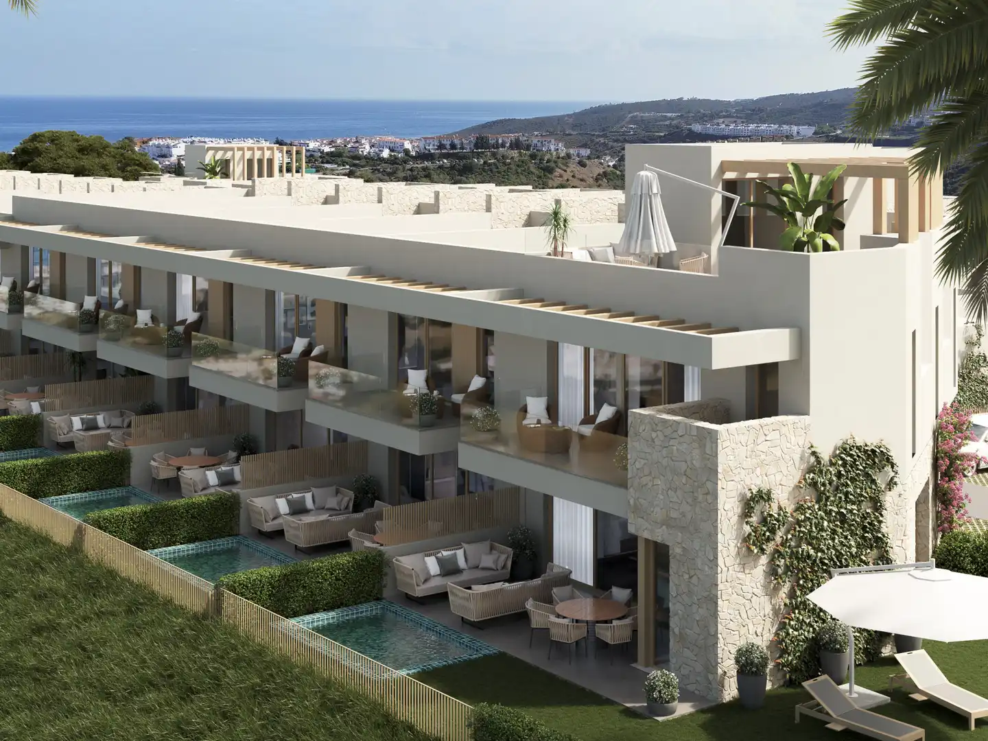 Terraza de Casa o chalet en venta en Manilva con Aire acondicionado, Calefacción y Jardín privado