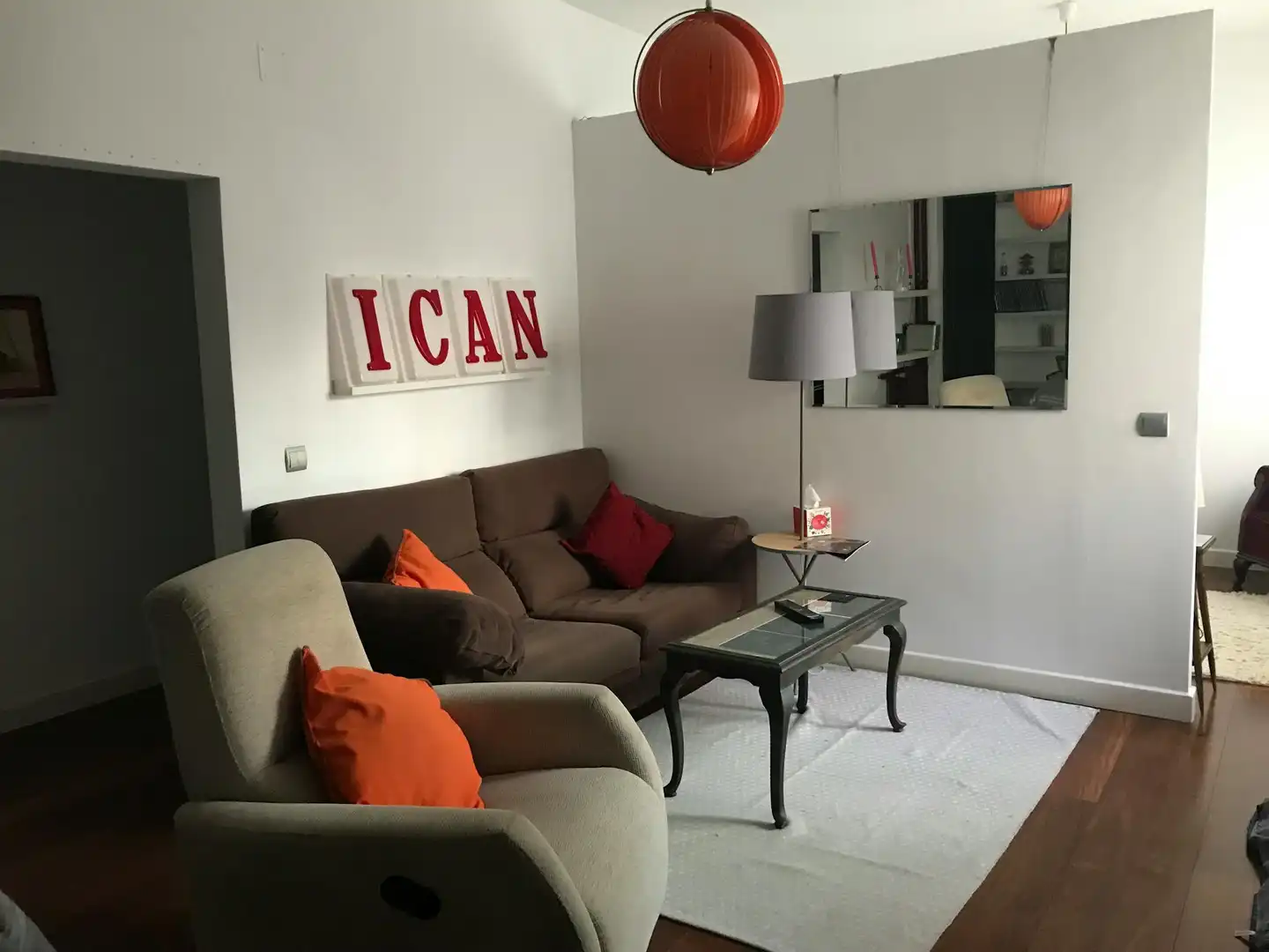 Living room of Flat for rent in Madrid  with Air Conditioner, Heating and Furnished
