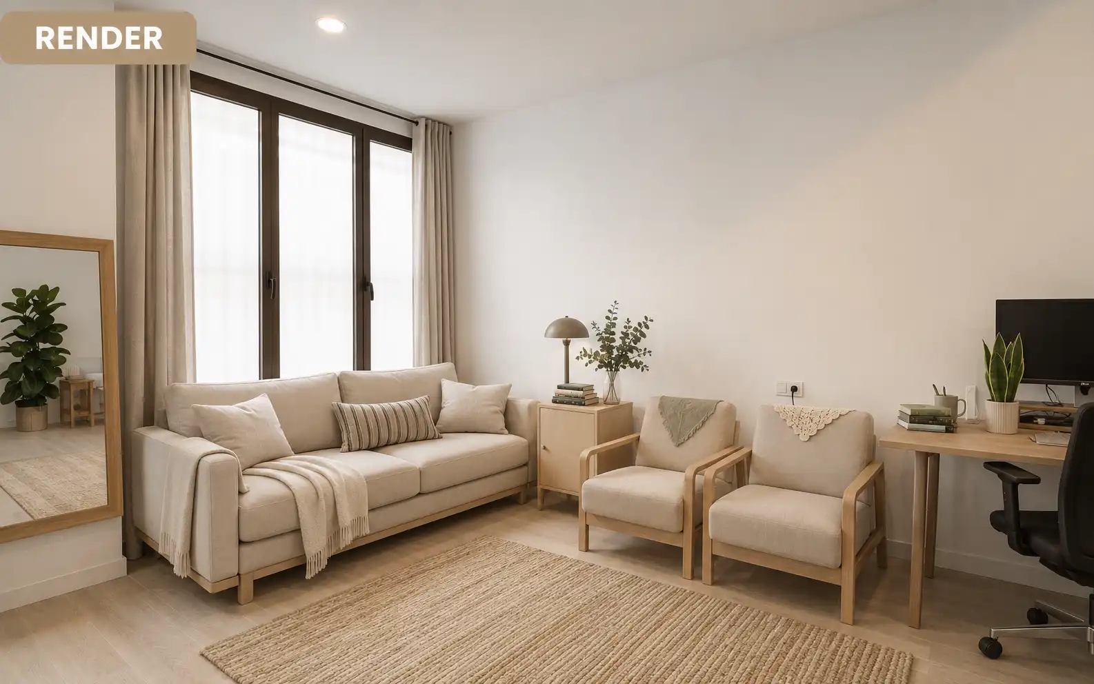 Living room of Study for sale in Reus  with Air Conditioner and Heating