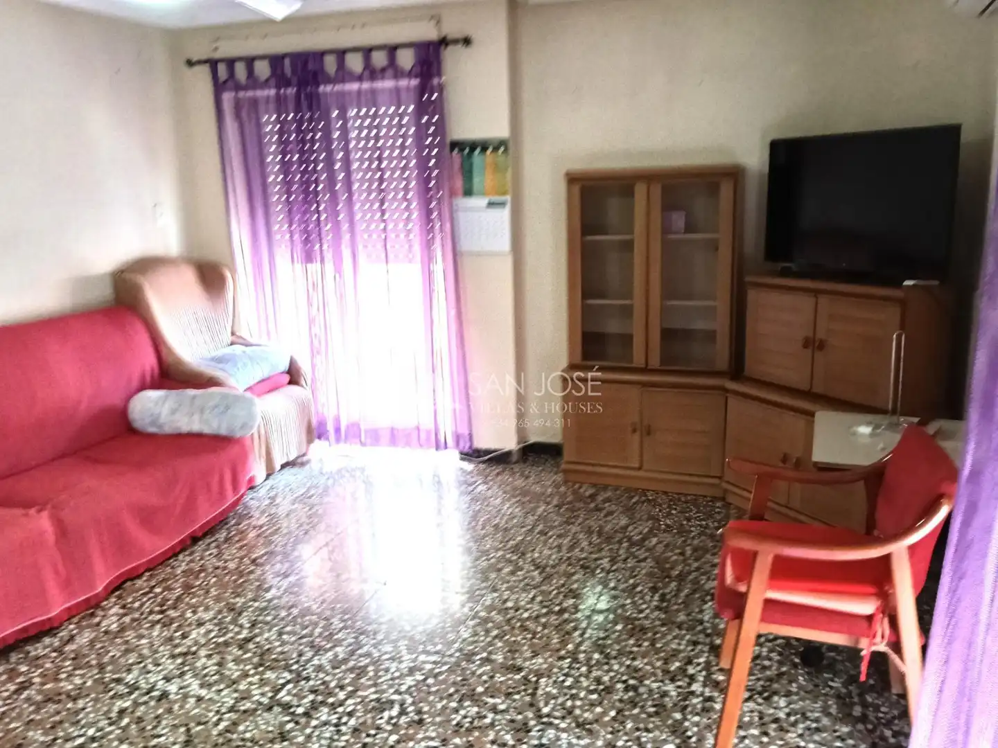 Sala d'estar de Pis en venda en Aspe amb Calefacció, Terrassa i Balcó