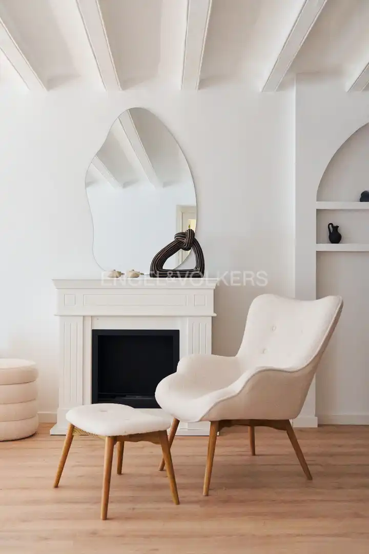 Sala de estar de Piso de alquiler en Barcelona con Aire acondicionado, Calefacción y Balcón