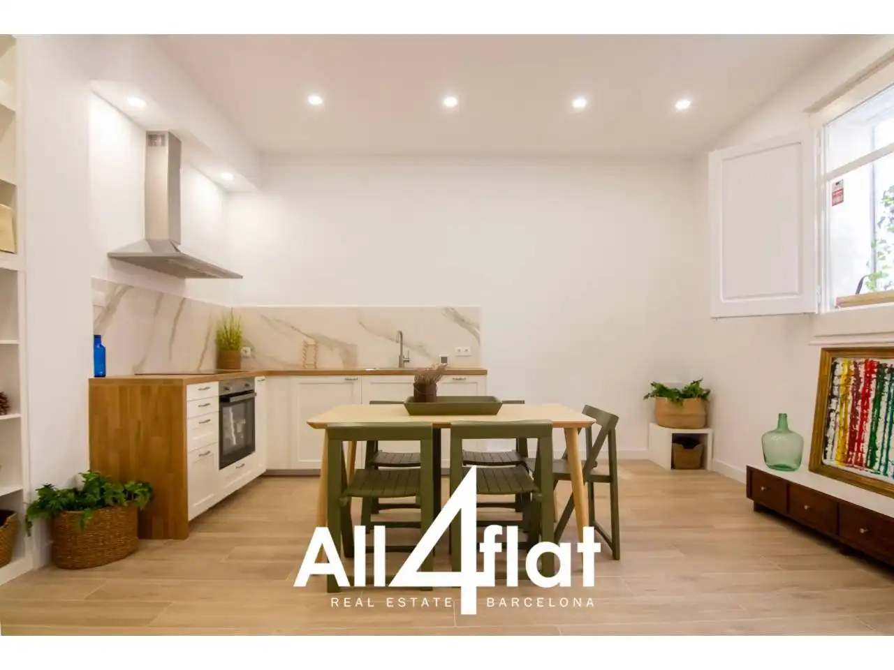 Küche von Wohnung zur Miete in Barcelona mit Klimaanlage, Parkett und Möbliert