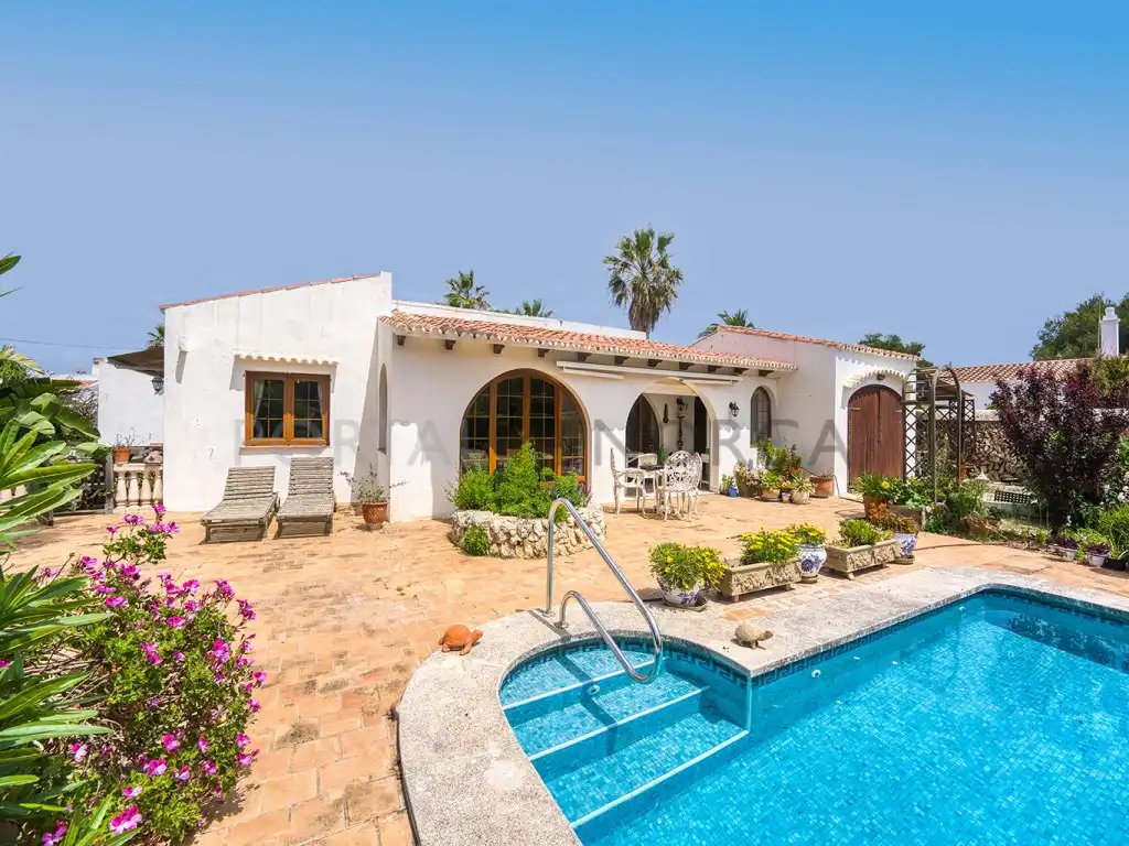 Exterior view of Houses for sale in Es Castell  with Private garden, Terrace and Swimming Pool