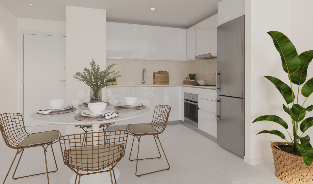 Cuina de Apartament en venda en Benalmádena amb Aire condicionat, Terrassa i Piscina