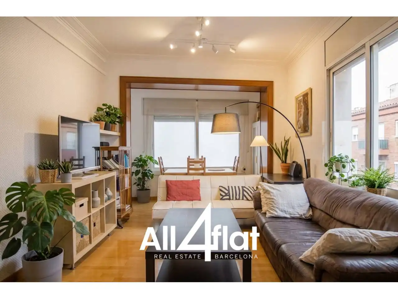 Wohnzimmer von Wohnung zur Miete in Barcelona mit Klimaanlage, Heizung und Parkett