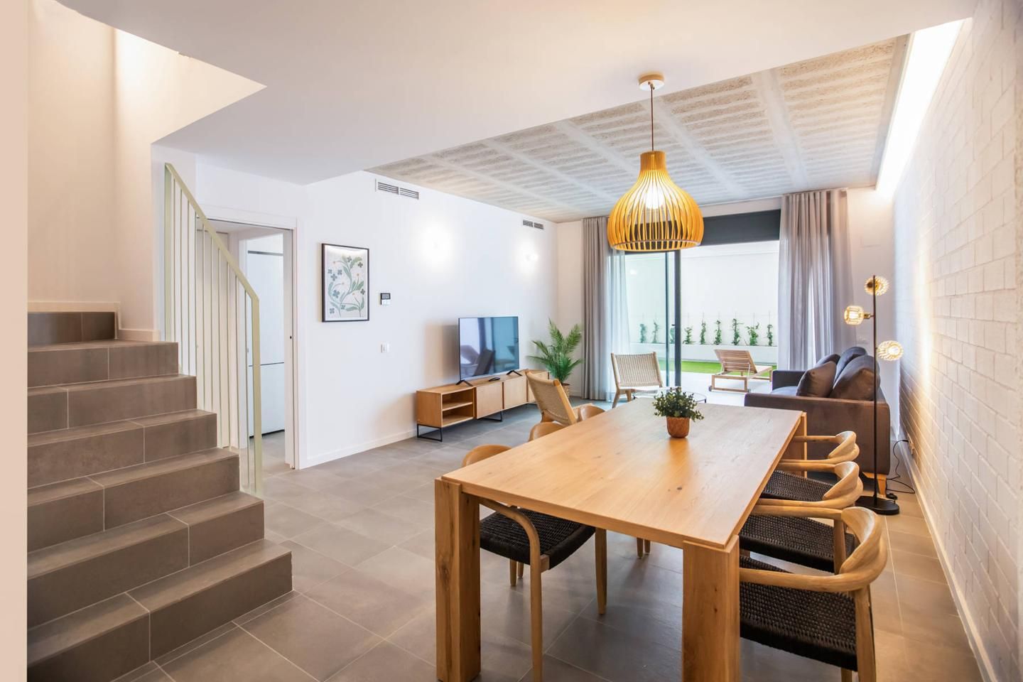 Sala d'estar de Planta baixa de lloguer en  Barcelona Capital amb Aire condicionat i Terrassa
