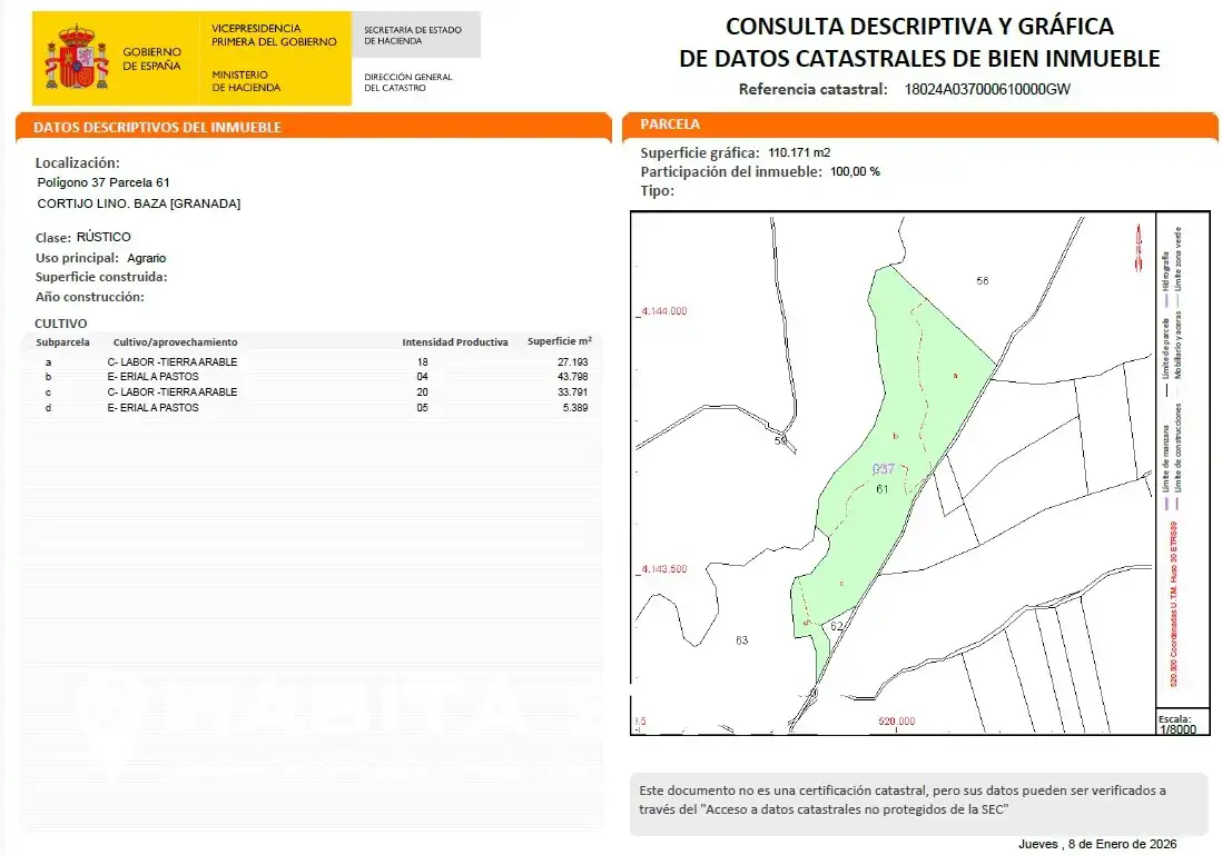 Land for sale in Baza
