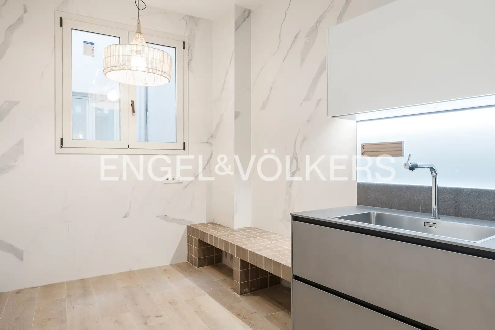Cocina de Piso de alquiler en Barcelona con Aire acondicionado, Calefacción y Parquet