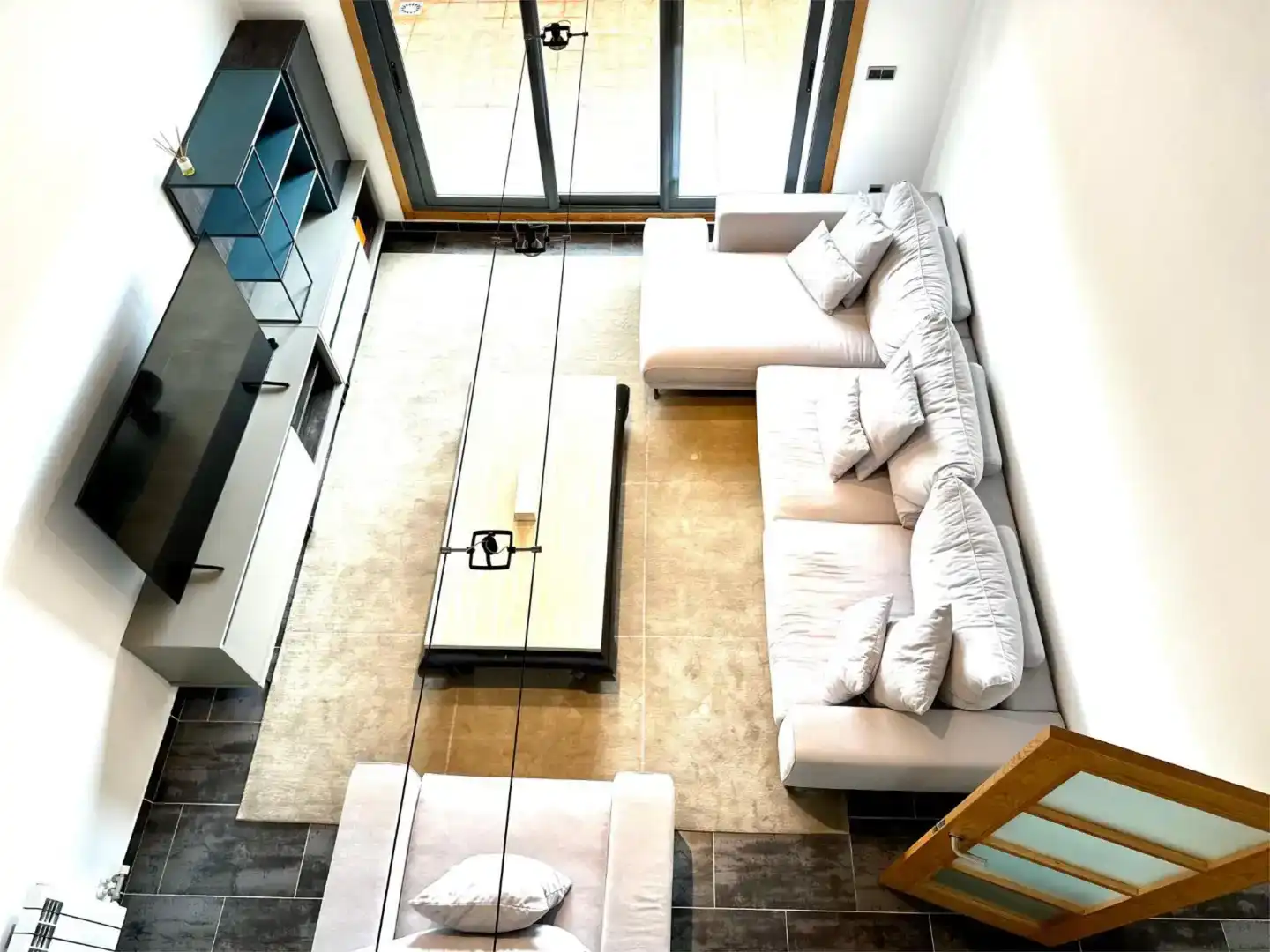 Wohnzimmer von Wohnung zur Miete in Vilagarcía de Arousa mit Klimaanlage, Schwimmbad und Balkon