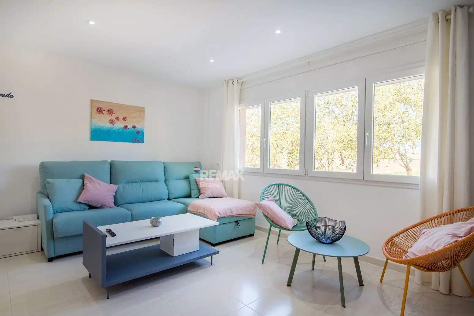 Living room of Flat for sale in Roses  with Air Conditioner, Heating and Terrace