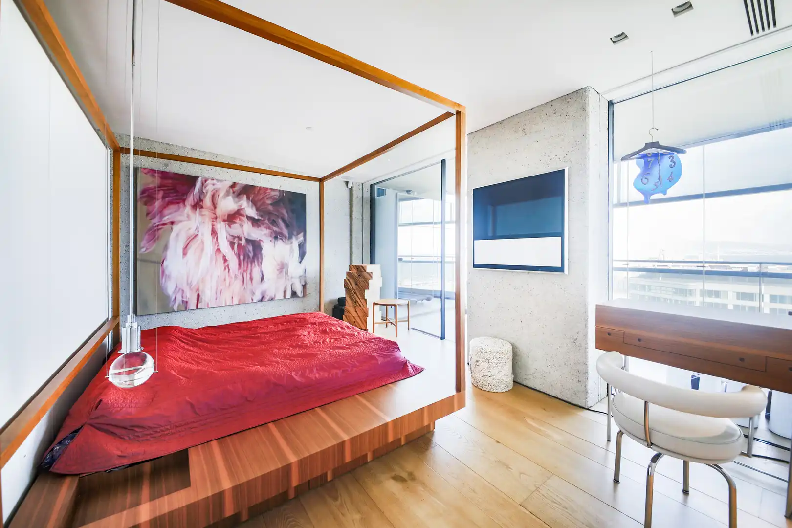 Schlafzimmer von Wohnungen zum Verkauf in Barcelona mit Klimaanlage, Terrasse und Schwimmbad