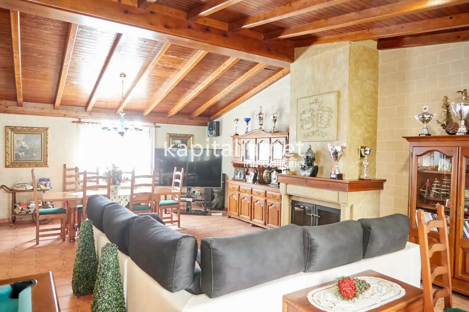 Sala de estar de Casa adosada en venta en Albaida con Aire acondicionado, Terraza y Trastero