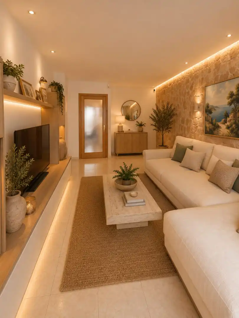 Wohnzimmer von Wohnung zum Verkauf in  Palma de Mallorca mit Klimaanlage, Heizung und Terrasse