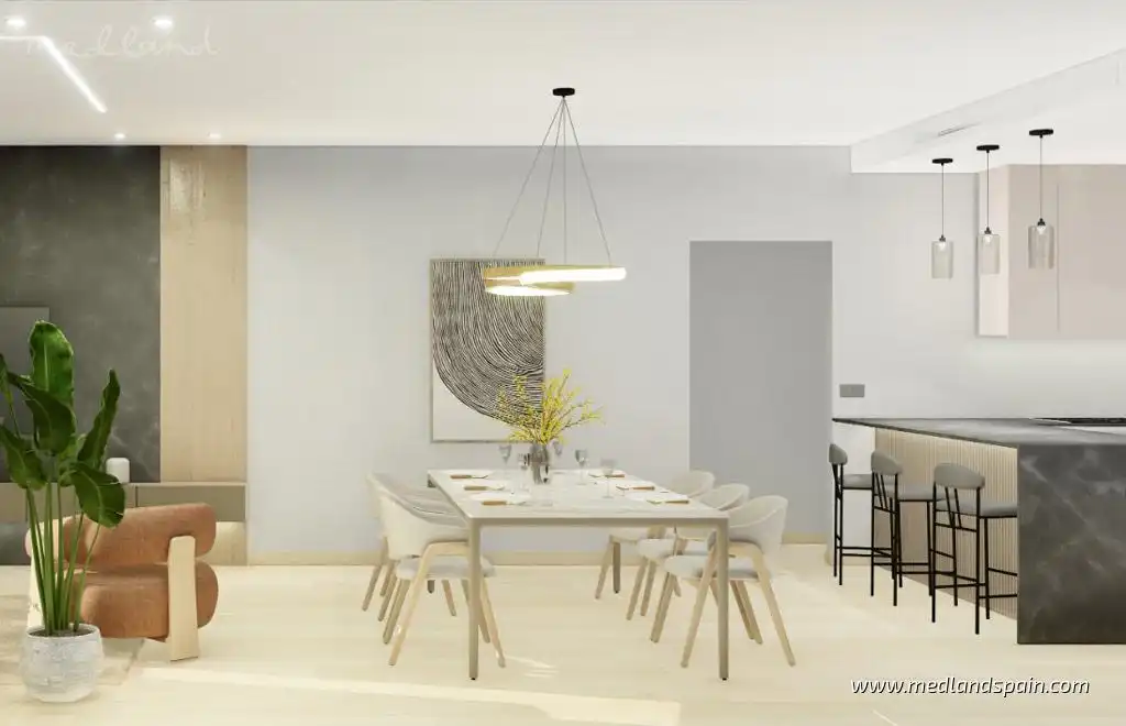 Comedor de Apartamento en venta en Pilar de la Horadada con Terraza y Piscina comunitaria