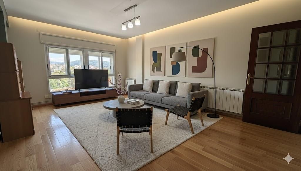 Sala de estar de Piso en venta en Ourense Capital  con Calefacción, Parquet y Amueblado