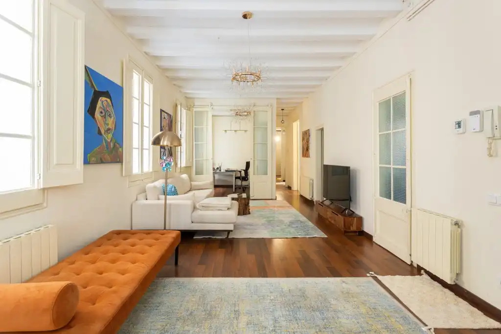 Wohnzimmer von Wohnungen zum Verkauf in Barcelona mit Heizung, Abstellraum und Balkon