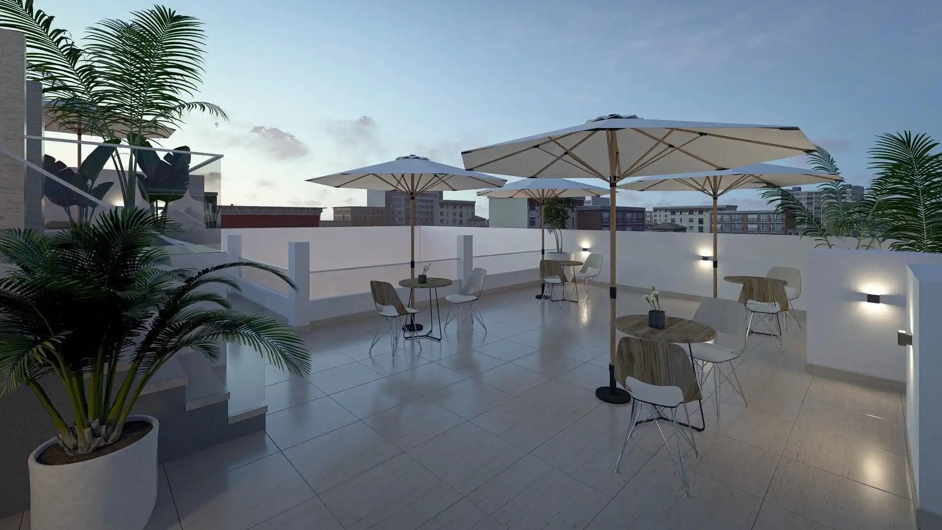Terrasse von Wohnungen zum Verkauf in Torrevieja mit Klimaanlage und Gemeinschaftspool