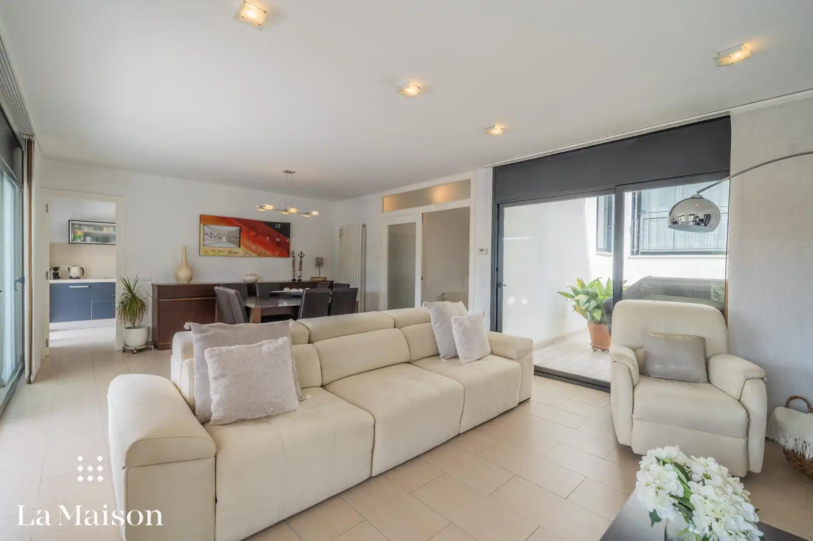 Sala d'estar de Casa o xalet en venda en Vilanova del Vallès amb Parquet, Terrassa i Piscina
